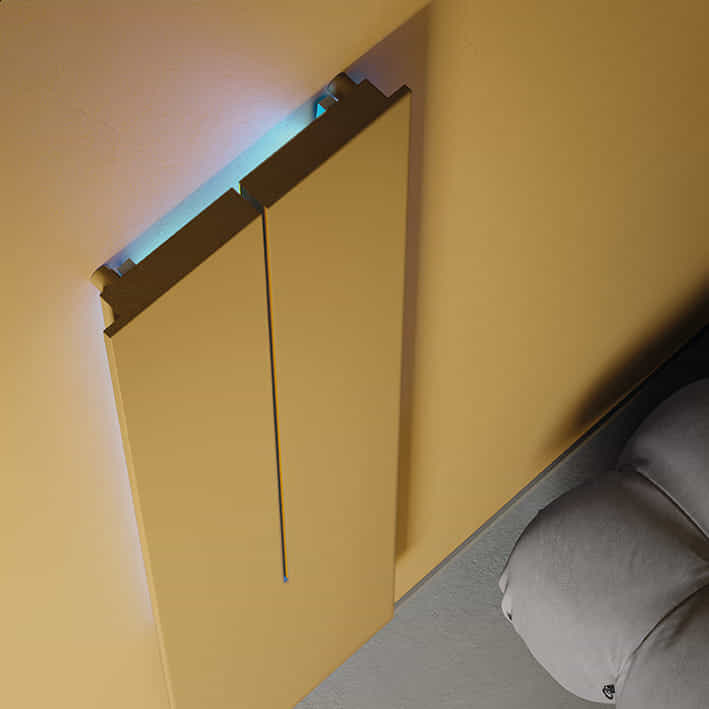 Radiatore Origin 750 Watt 1800x500 Elettrico con resistenza WiFi Giallo ocra opaco Irsap - immagine 3