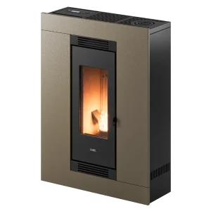 Luce Plus 9 Flexit Metallo Light Bronze Stufa a Pellet 8,5 Kw Canalizzata Ad Aria CADEL