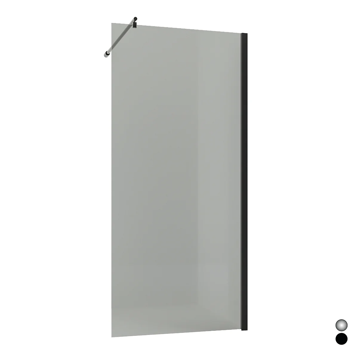 Clever Walk-in cm 77,3 Cristallo Trasparente 6 mm Profilo Nero